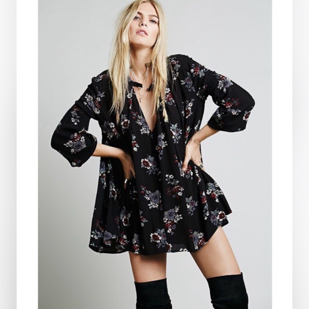 EUC- Free People Boho Floral Swing Mini Dress / Tunic